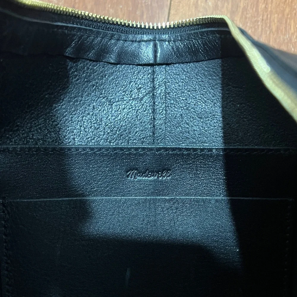 Madewell essential curve black slouch genuine leather sling hobo shoulder bag - Picture 5 of 8